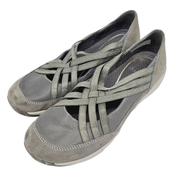 Dansko Sz 38 US 7.5-8 Hilde Mary Jane Comfort Driving Shoes Gray Suede Slip On - Picture 1 of 10